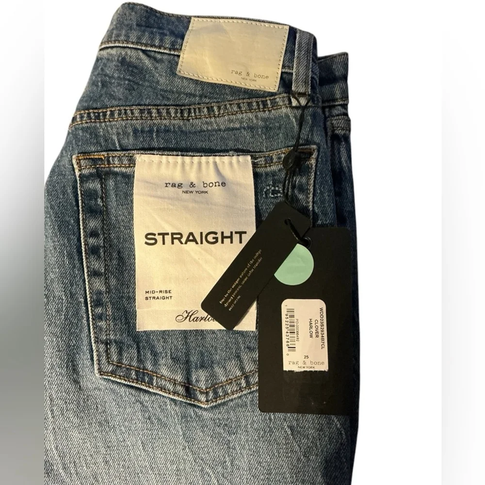 RAG & BONE NWT 

Harlow Straight Leg Jean in Clover Sz 25 - Picture 7 of 9